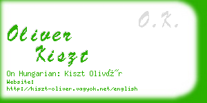 oliver kiszt business card